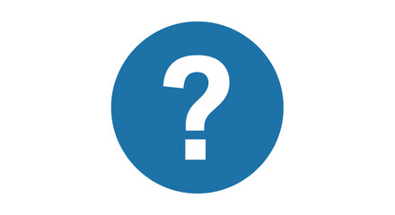 White question mark symbol inside blue circle, asking the viewer to seek answers to their queries
