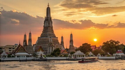Naklejka premium wat phra si sanphet in ayutthaya, thailand
