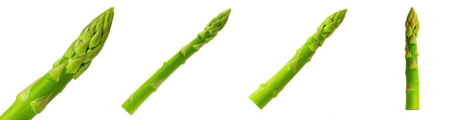 Fresh Green Asparagus Spears Against a Black Background
