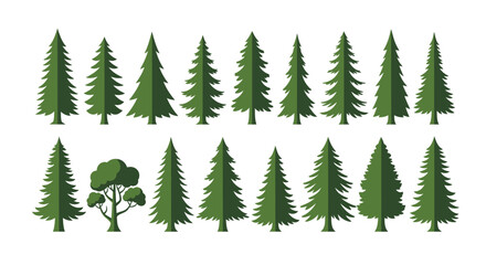Obraz premium Create a stunning forest scene with these evergreen trees for your next design project or holiday cards
