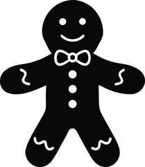 Holiday gingerbread man vector icon.eps
