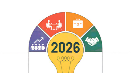  bulb showing year  2026 goals future symbolizing 