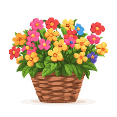 Bright and Colorful Flower Pot Arrangement