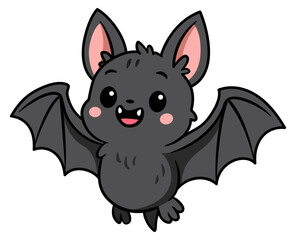 Cute bat cartoon character illustration. Halloween vector art