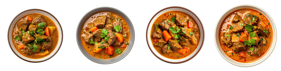 Delicious Beef Stew Served in Colorful Bowls