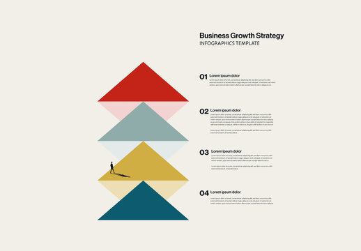 Business Growth Strategy Infographic Template with Colorful Triangles