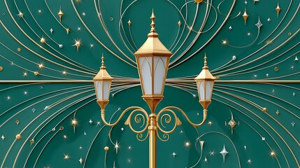 Vintage European Street Lamp Design from the 1890s with Elegant Details