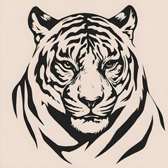 Fototapeta premium Tiger head silhouette
