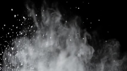 Exploding powder cloud on black - Powered by Adobe
