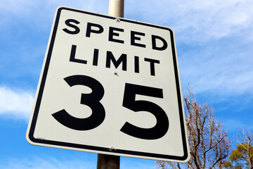 Speed Limit 35 road sign