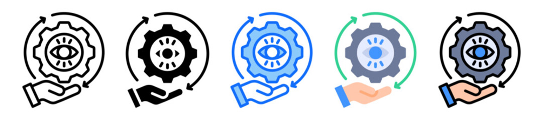 Visual Management icon Multi Style Vector Illustration