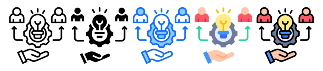 Proactive Approach icon Multi Style Vector Illustration