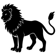 lion vector Silhouette on white background