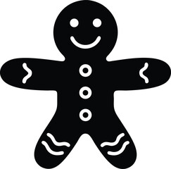 Festive gingerbread vector icon.