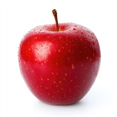 Single, ripe red apple with water droplets (7)