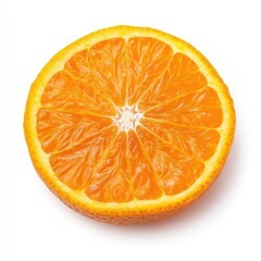 Close-up of a round orange slice, vibrant orange segments radiating from the center