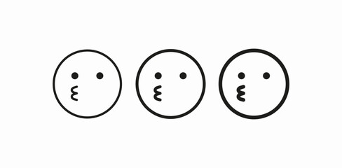 kissing face icons icon sign vector