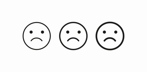 simple unhappy face icon sign vector