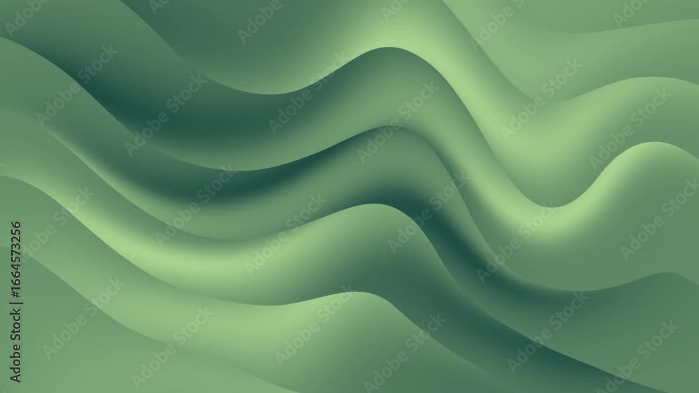 Poster soft flowing blue and green silk waves create an abstract liquid pattern with a gentle light texture