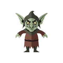 Fototapeta premium Flat icon ilustrations goblin spooky