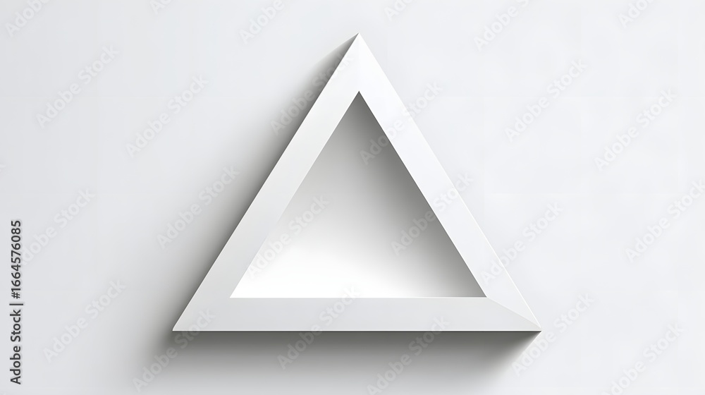 Poster minimalist geometric triangle shape in clean white space creating an abstract design element