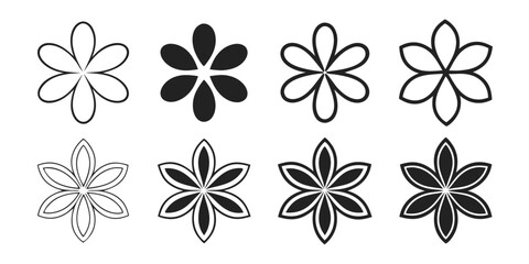 Collection of Stylized Floral and Star Shapes