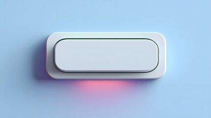 Minimalist Button Design with Soft LED Light on a Light Blue Background for Technological Interfaces