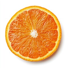 Close-up of a vibrant orange slice, radiating segments
