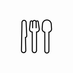 kitchenware set spoon fork knive icon sign vector