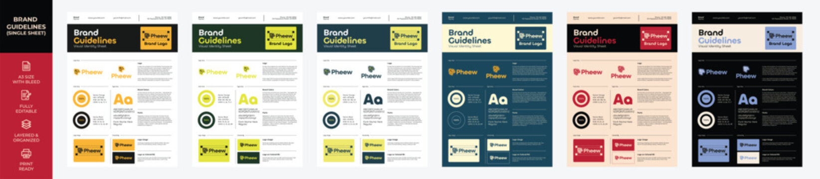 Modern Formal Brand Guideline Sheet Layout for Professional Corporate Identity and Visual Branding