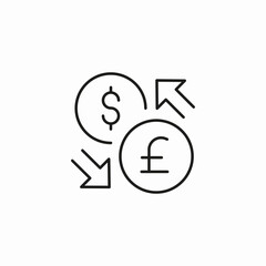 dollar pound exchange icon sign vector