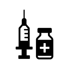 syringe and tube icon vector isolated on white 