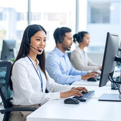 Obraz premium Customer service agents working