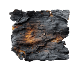 Burnt wood texture natural elements organic concept isolated on transparent background, png