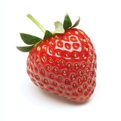 Close-up of a single, fresh red strawberry
