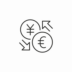 yen euro exchange icon sign vector