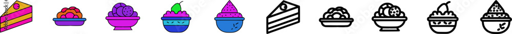 Poster A collection of colorful abstract shapes and patterns, including gradients and line art.