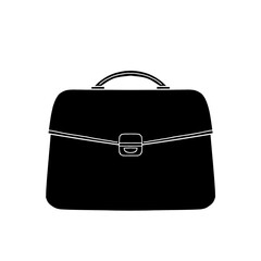 Professional black silhoutte briefcase icon vector illustration