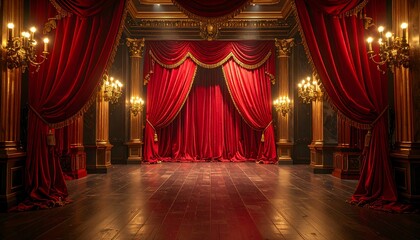 Red Curtains Stage Interior Design