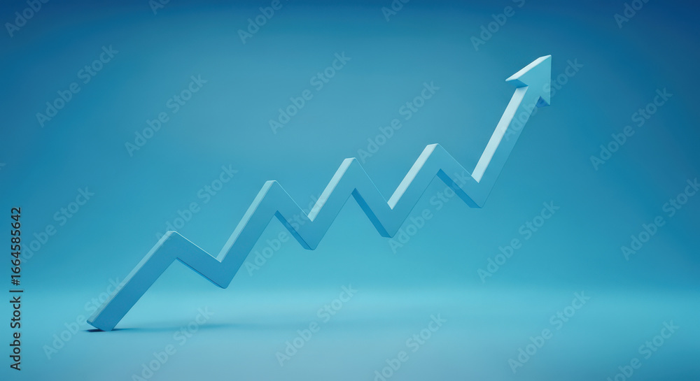 Poster upward trend arrow symbolizing growth and success a visual representation of progress and positive d