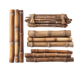Bamboo crafting tools workshop product nature isolated on transparent background, png
