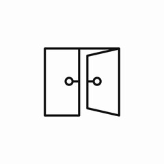 double doors open icon sign vector