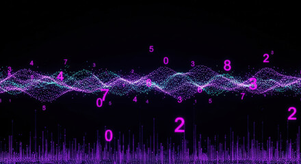 Abstract Data Visualization with Fluctuating Numbers and Waves A Dynamic Representation of Information Flow, Statistical Analysis, and Technological Communication on Black