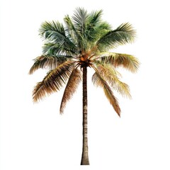 Isolated coconut palm tree against white background (5)