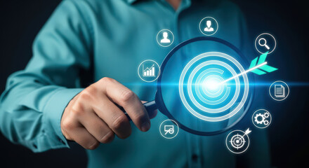 Strategic Goal Achievement and Target Focus A Conceptual Illustration of Business Objectives, Precision Targeting, and the Drive for Successful Outcomes in Marketing