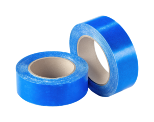 Applying blue tape for diy projects home improvement of two rolls crafting isolated on transparent background, png