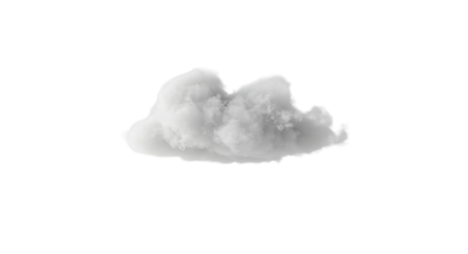 Pristine light grey cloud with soft, diffused edges and ethereal texture, floating serenely on a transparent background with ample negative space. Concept of new beginnings