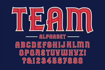 Editable typeface vector. College sport font in american style for football, baseball or basketball logos and t-shirt.
