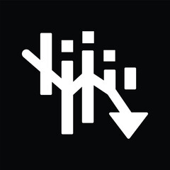 Obraz premium Stock market chart showing fall icon