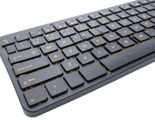 Luxury Mechanical Keyboard with Backlit Golden Keys PNG